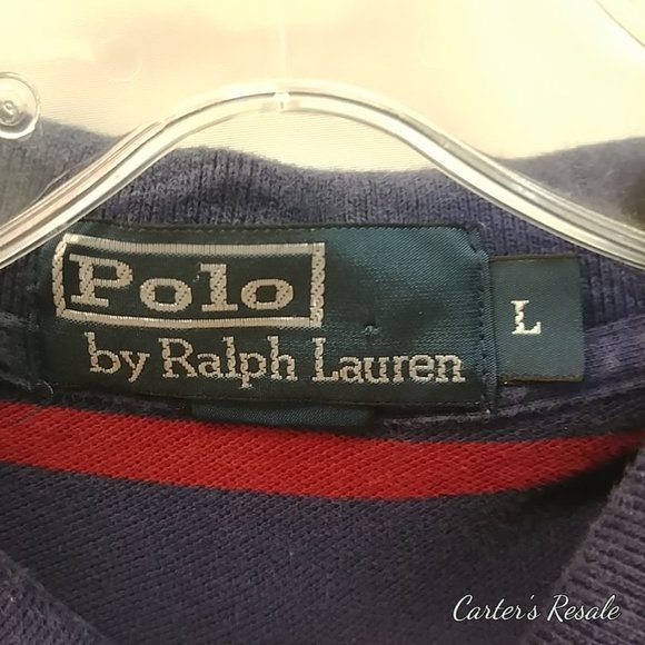 Mens Red Stripped Polo - Picture 4 of 7